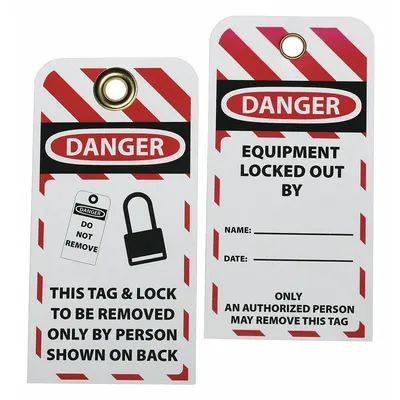 SKILCRAFT Lockout Tag: Danger, Only Person Listed Can Remove, Plastic, Date/Name - Safety