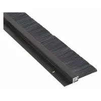 This aluminum door sweep with brush insert seals the gap under a door to block drafts, dust, insects, and light. It measures 48 inches in length and 3-1/8 inches in width. Commonly installed on entry doors in commercial or industrial settings to improve energy efficiency and indoor air quality