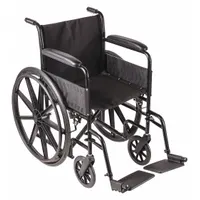 DMI Wheelchair: 250 lb Wt Capacity, 18 in Seat Wd, 16 in Seat Dp, Vinyl, 18 in Back Ht, Carbon Steel (MPN 503-0658-0200)