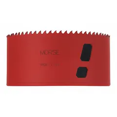 Multi-material-cutting hole saw with 4-3/8 in diameter, 5/6 teeth per inch, and 5/8"-18 thread. Maximum cutting depth of 1-7/8 in. Designed for use without an arbor, suitable for cutting wood, metal, and plastic in plumbing, electrical, and construction applications.