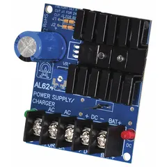 The ALTRONIX AL624 is a regulated power supply board that converts 16 to 24V AC input to selectable 6, 12, or 24V DC output at 1.2A. Constructed with phenolic/fiberglass material, it is suitable for use in access control systems, security panels, and industrial control applications requiring a stable DC power source.