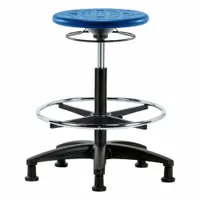 Stool: Polyurethane, Ht Range 22 in to 32 in, 13 in Seat Wd, 13 in Seat Dp, 5 Glides, 0 Casters (MPN IPHBSO-RG-CF-RG-BLU)