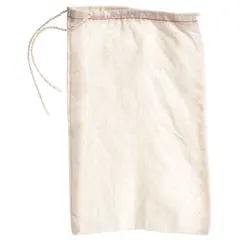This cotton/poly blend drawstring bag measures 12 inches in length and 8 inches in width, with a natural color and fabric weight of 3.98 oz/sq yd. Supplied in packs of 100, it is suitable for packaging, storage, and carrying small parts or products in industrial and retail settings.
