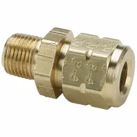 Compression fitting adapter with Compression x Compression ends, sized for 1/2 in OD tubing on both sides. Used in oil, fuel, and coolant systems to join two tubes in hydraulic and pneumatic fluid power applications requiring a leak-tight, reusable connection