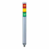 PATLITE LED Signal Tower: 3 Tier, No Sounder Tier, IP65, Amber/Green/Red, 1 1/4 in Overall Dia (MPN MP-302C-RYG)
