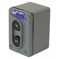 SCHNEIDER Control Station: (2) Flush Push Buttons, 0 Pilot Lights, 1NO/1NC, On/Off, (2) Push Buttons (MPN 9001BW256)