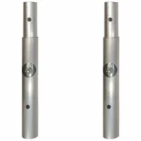 This aluminum handle extension is designed for use with snow plows, providing extended reach for operating compatible equipment. It features a silver finish and is specifically compatible with the MANPLOW POWERU model. The extension aids in maintaining leverage and control during snow removal tasks