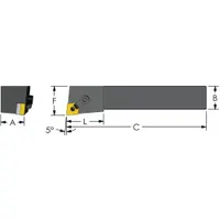 Indexable turning and profiling toolholder for external turning, facing, and profiling operations on lathes and CNC machines. Features a 20 mm shank and accepts CNMG inserts. Suitable for machining steel, stainless steel, and cast iron components