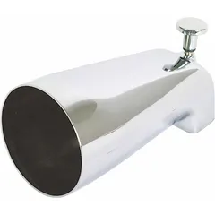 APPROVED VENDOR Bathtub Spout with Pull-Up Diverter, Chrome, 5-3/8 in Reach, IPS Connection