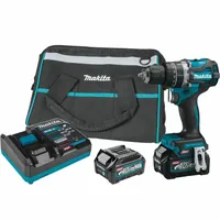 MAKITA Hammer Drill Kit: 40V DC, Compact Premium, 1/2 in Chuck, 1/2 in Concrete Capacity, 2 Speeds (MPN GPH02D)