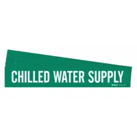 Pipe Marker: Chilled Water Supply, Green, White, Fits 2 1/2 to 7 7/8 in Pipe O.D., 5 PK (MPN 7047-1-PK)