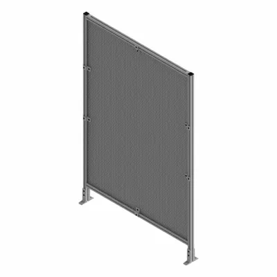 FAZTEK T-Slot Framing System Panel: Stand-Alone, Gray, 72 in H x 36 in W x 5 1/2 in D - Wire Mesh Panel Starter Kits