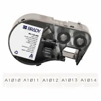 Thermal transfer precut label roll cartridge containing rectangle labels sized 3/8 in x 53/64 in. Made of Cryogenic Autoclavable Nylon. Designed for labeling 0.6 mL vials or tubes. Compatible with M511 printer series