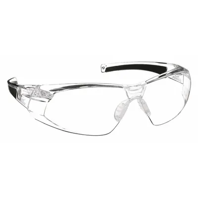 CONDOR Safety Glasses: Clear Lens, Frameless, Scratch-Resistant, Clear Frame - Padded Comfort-Fit Safety Glasses
