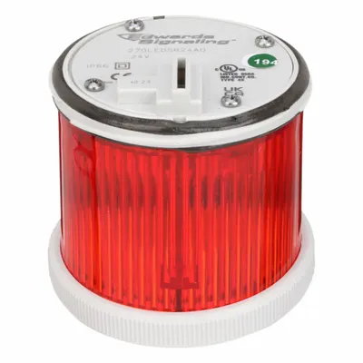 EDWARDS SIGNALING Tower Light Module: Steady, 24V AC/24V DC, Red, 70 mm Overall Dia - Steady Light Modules