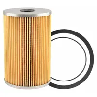 Cartridge-type diesel fuel filter with cellulose media. Outside diameter 3 5/8 in, inside diameter 9/16 in. Includes two attached grommets. Used in diesel fuel systems to remove contaminants