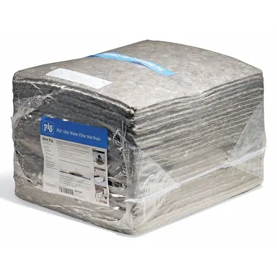 PIG Filter Pad: Oil, 15 in x 18 in, Bail, 30 Pads, 0.67 gal Oil Capacity/EA - Filter Pads