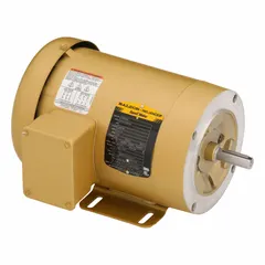 Totally enclosed fan-cooled (TEFC) 3-phase AC motor with C-face mounting for direct coupling to driven equipment. Rated 1 hp, 1760 RPM at 60 Hz, with dual voltage 230/460V AC and full load current 3/1.5 A. Suitable for industrial applications such as pumps, fans, conveyors, and compressors in dusty or damp environments.