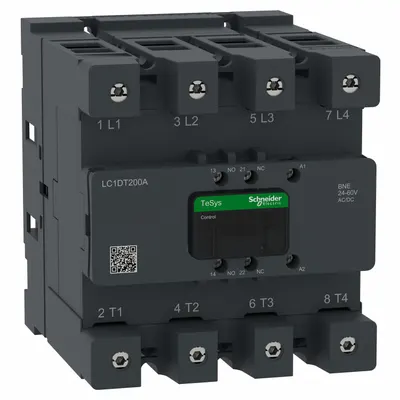 SCHNEIDER LC1DT200ABNE Non-Reversing IEC Contactor - Non-Reversing IEC Contactors