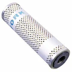 Hydraulic filter element for removal of contaminants from hydraulic fluid. Used in industrial hydraulic systems to protect pumps, valves, and actuators from wear. Suitable for HVACR, manufacturing, and heavy equipment applications.