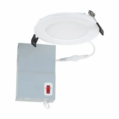 KEYSTONE TECHNOLOGIES Light Fixture: 4 in Dia, 650 lm, 2700K/3000K/3500K/4000K/5000K - Low-Profile Canless Downlights