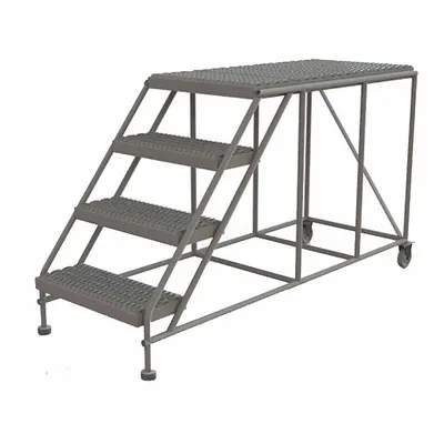 TRI-ARC Mobile Work Platform: 3.3 ft Platform Ht - Max, 24 in x 47 in, Steel - Tilt-&-Move Rolling Single-Access Platforms