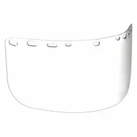 This clear, uncoated polycarbonate replacement visor is designed for industrial face shields requiring heat resistance and impact protection. Commonly used in environments such as welding, grinding, and chemical processing, it measures 6 inches in height and 0.08 inches in thickness