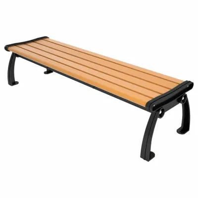 ULTRASITE Heritage Outdoor Bench, Cedar Plank, Black Frame, 72 in L x 17 in H - Vandal Resistant Resinwood Benches