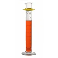 Class B glass graduated cylinder, 50 mL capacity, calibrated to contain (TC). Single-scale markings with 1 mL graduation increments from 3 mL to 50 mL. Meets ASTM D892 and USP Type I specifications. No closure included. Used for precise volume measurement in laboratory applications such as foam testing and general liquid handling.