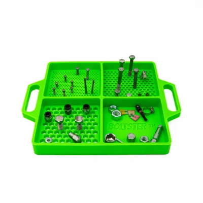 BOLTSTER Silicone Tool Tray, Green, 12 in x 15 in - Flexible Tool Trays & Holders