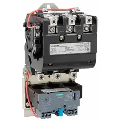 Three-pole non-reversing motor starter with electronic overload protection, NEMA Size 3-1/2 rated 115 A. Coil voltage 380-440/440-480V AC. Includes pilot light and one normally open auxiliary contact. Screw terminals. Suitable for starting and protecting three-phase AC motors in industrial applications such as pumps, fans, and conveyors.