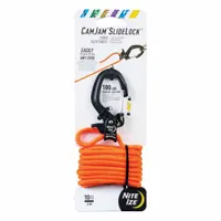 Cord Tightener: Cord Tightener, 10 ft Rope Lg, Carabiner, 4 mm Rope Dia, Nylon, Black (MPN CJSLS-0131-R3)