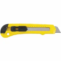 STANLEY Snap-Off Utility Knife: 6 in Overall Lg, Textured, 8 Segments, 0 Blades Stored, Black (MPN 10-143P)