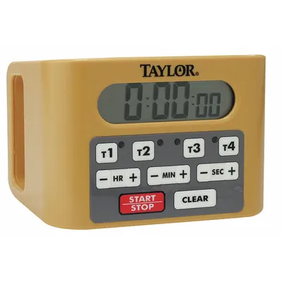 TAYLOR Digital Timer: Adj Volume/Stand Wall Mount/Time 4 Events Simultaneously - Digital Timers