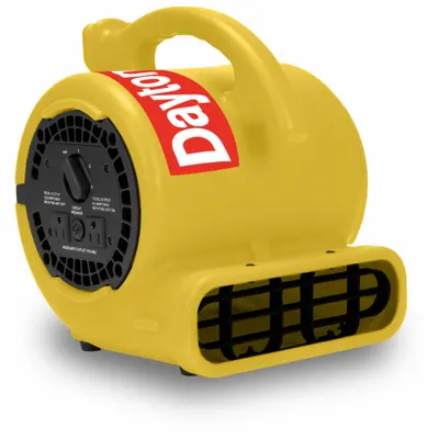 Dayton Centrifugal Blower: 700 cfm, 1/5 hp, Fixed Frame, 115V AC, 3 Speeds, Yellow - Portable Blowers