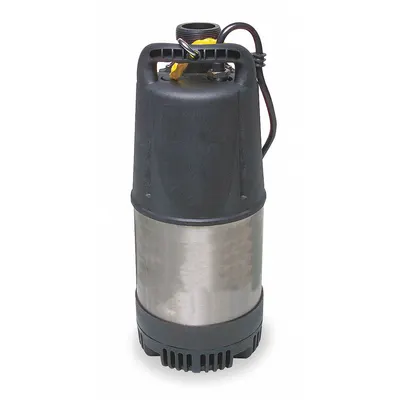 Dayton Plug-In Utility Pump: 1 1/4 hp, 1/4 in Max. Dia. Solids, Continuous Duty - Heavy-Duty Submersible Electric-Operated Dewatering Pumps