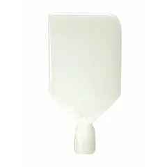 This nylon paddle scraper features a flexible blade for efficient scraping, mixing, and transferring of food products. With an overall length of 8 3/4 in and a blade length of 8 3/4 in, it is FDA compliant for use in food processing environments where hygiene is critical.