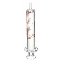 FORTUNA Reusable Glass Syringe: 2 mL Capacity - mL, Luer Slip, Borosilicate Glass, Reusable (MPN 7.102-27)