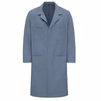 RED KAP Collared Lab Coat: XL, Navy, Polyester/Cotton, 4 Pockets (MPN KT30NV RG 50)