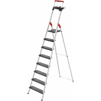 HAILO Platform Stepladder: 9 ft Ladder Size, Aluminum, 330 lb Load Capacity - Lightweight Aluminum Platform Stepladders