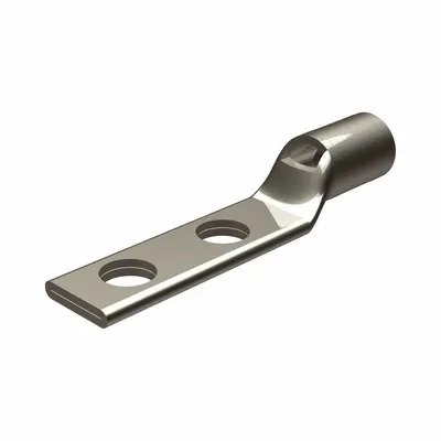BURNDY Compression Lug: For 4 AWG, Solid/Stranded Wire, 1/4 in Stud Size, Std - Two-Hole Compression Lugs