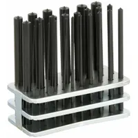 Transfer Punch Set: 25 Pieces, Plain Grip, Box, Metal Stand, 1 - 13 mm