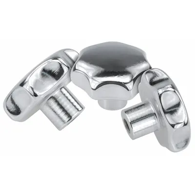 KIPP Corrosion-Resistant 7-Arm Knob with Unthreaded Hole, K0150.350102 - Corrosion-Resistant 7-Arm Knobs with Unthreaded Hole