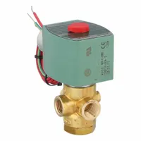 REDHAT Solenoid Valve: 3-Way, Normally Closed, 1/4 in Pipe Size, 12V DC, Direct Mount, Brass Body (MPN 8320G182)