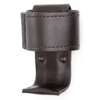 GOULD & GOODRICH, INC. Radio Pouch: Black, Leather, Basket Weave, Hook-and-Loop Closure (MPN B654)