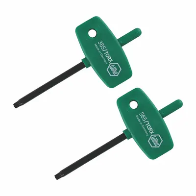 WIHA Torx and Torx Plus Keys: 2 Tips, Torx, T10 Tip Size, Steel, Black Oxide - Rapid-Twist Torx & Torx Plus Keys