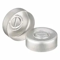 Lab Bottle Caps: 20 mm Dia, Silver, Aluminum, 20 mm Screw Closure Size, Autoclavable, Colored (MPN 345416)
