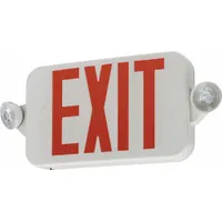 LED Emergency Light/Exit Combo: White, 1 or 2 Faces, Green/Red, LED, Ceiling/Wall, Remote Capable (MPN ECRG HO RD M6)