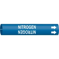 Pipe Marker: Nitrogen, Blue, White, Fits 3/4 to 1 3/8 in Pipe O.D., 1 Pipe Markers, With Arrows (MPN 4100-A)