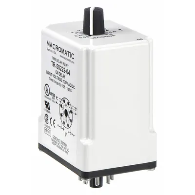 MACROMATIC Single Function Time Delay Relay: Socket Mounted, 120V AC/DC, 10 A - Socket-Mounted Relays